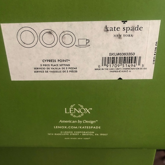 Kate Spade Cyprus Point China - 5 piece place setting. Discontinued. NWT - Picture 14 of 16